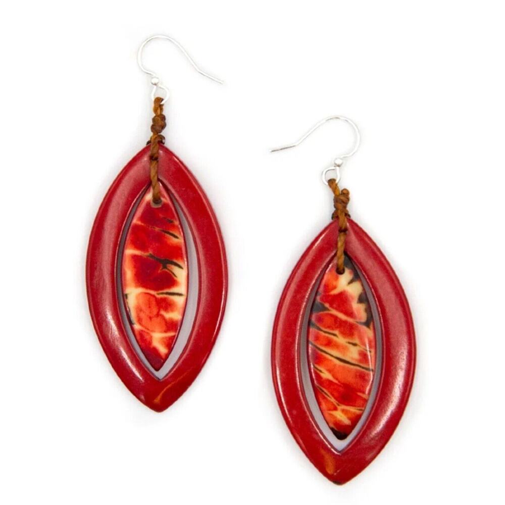 Fair Trade Tagua Nut Organic Earrings Jewelry (Sustainable & Eco-Friendly)